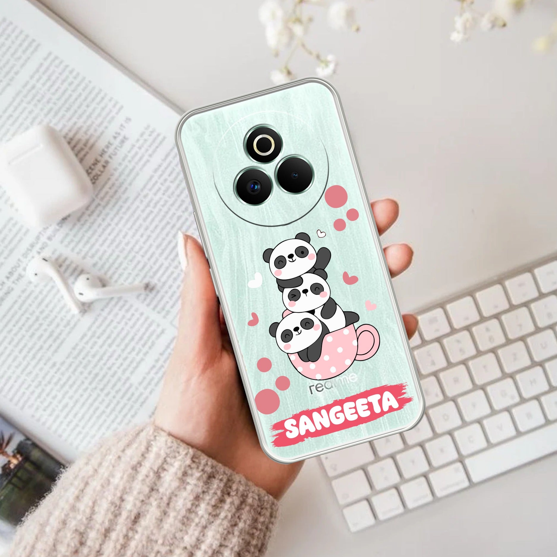Tino Panda Customize Transparent Silicon Case For Realme P3 Pro 5G