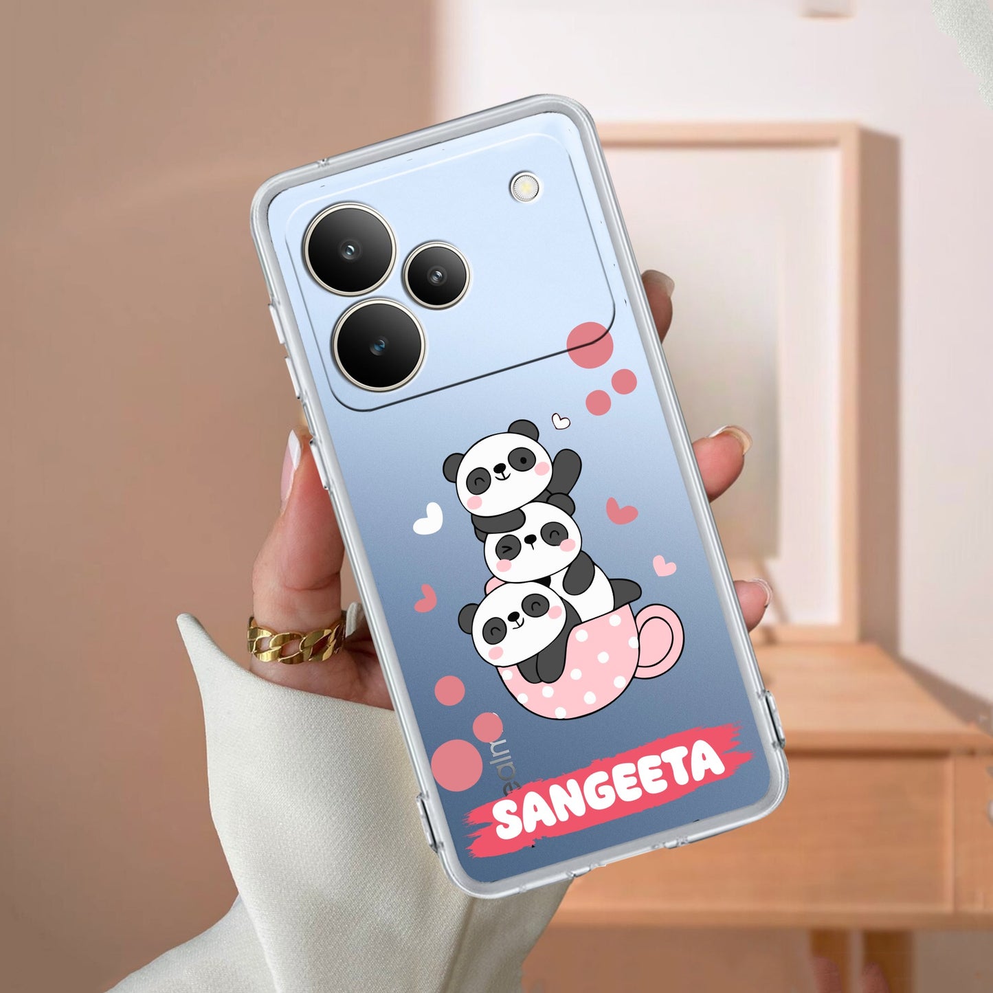 Tino Panda Customize Transparent Silicon Case For Realme/Narzo