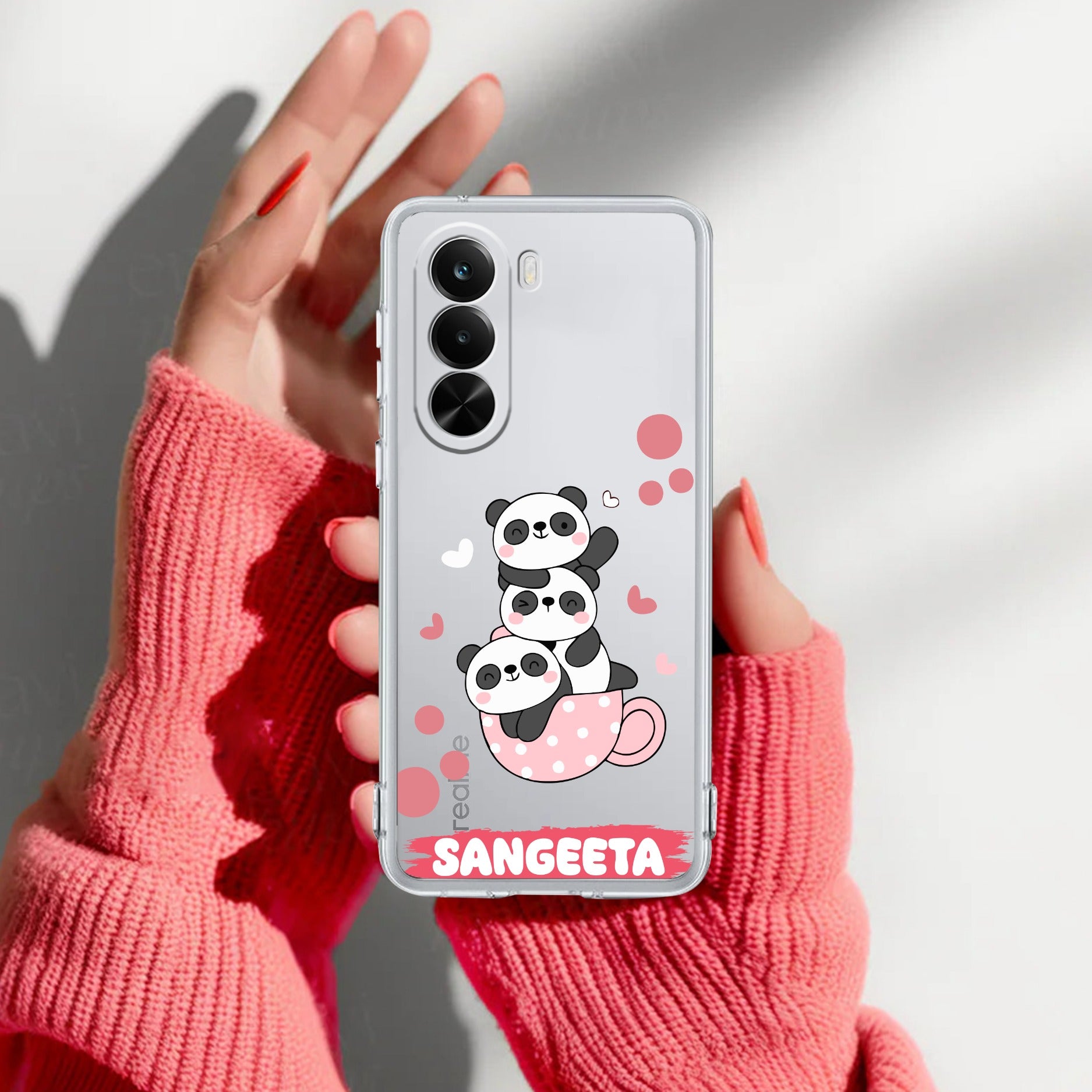 Tino Panda Customize Transparent Silicon Case For Realme P4x 5G
