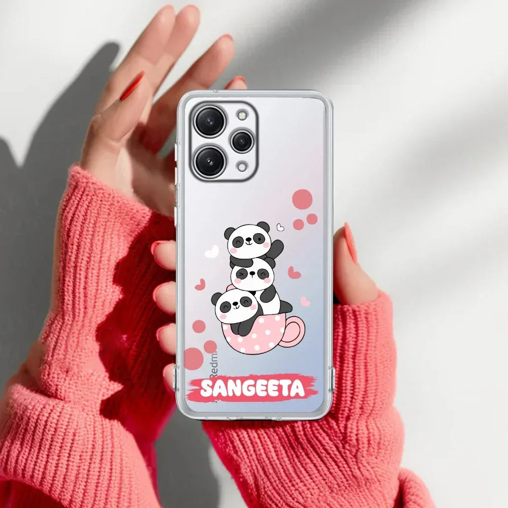 Tino Panda Customize Transparent Silicon Case For Redmi 12 4G