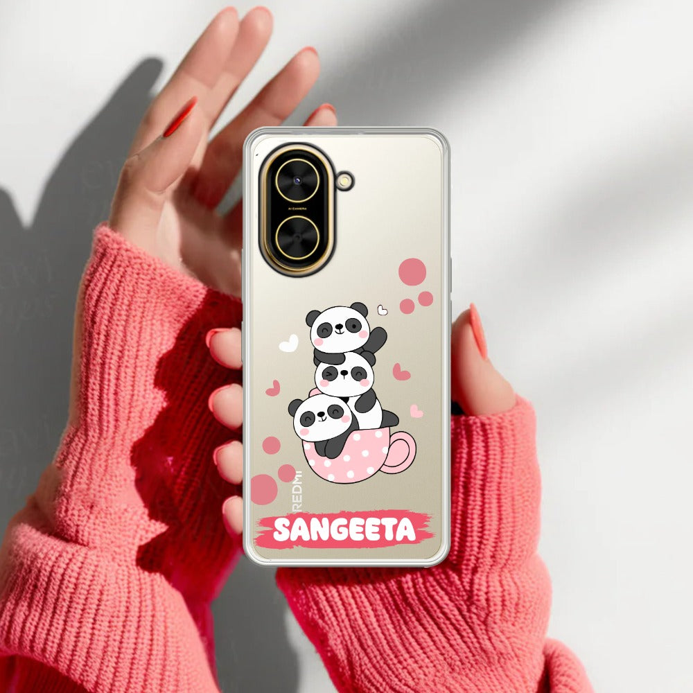Tino Panda Customize Transparent Silicon Case For Redmi/Xiaomi
