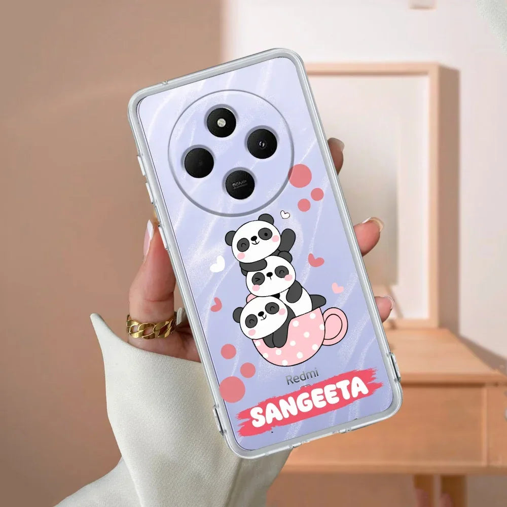 Tino Panda Customize Transparent Silicon Case For Redmi 13C 4G
