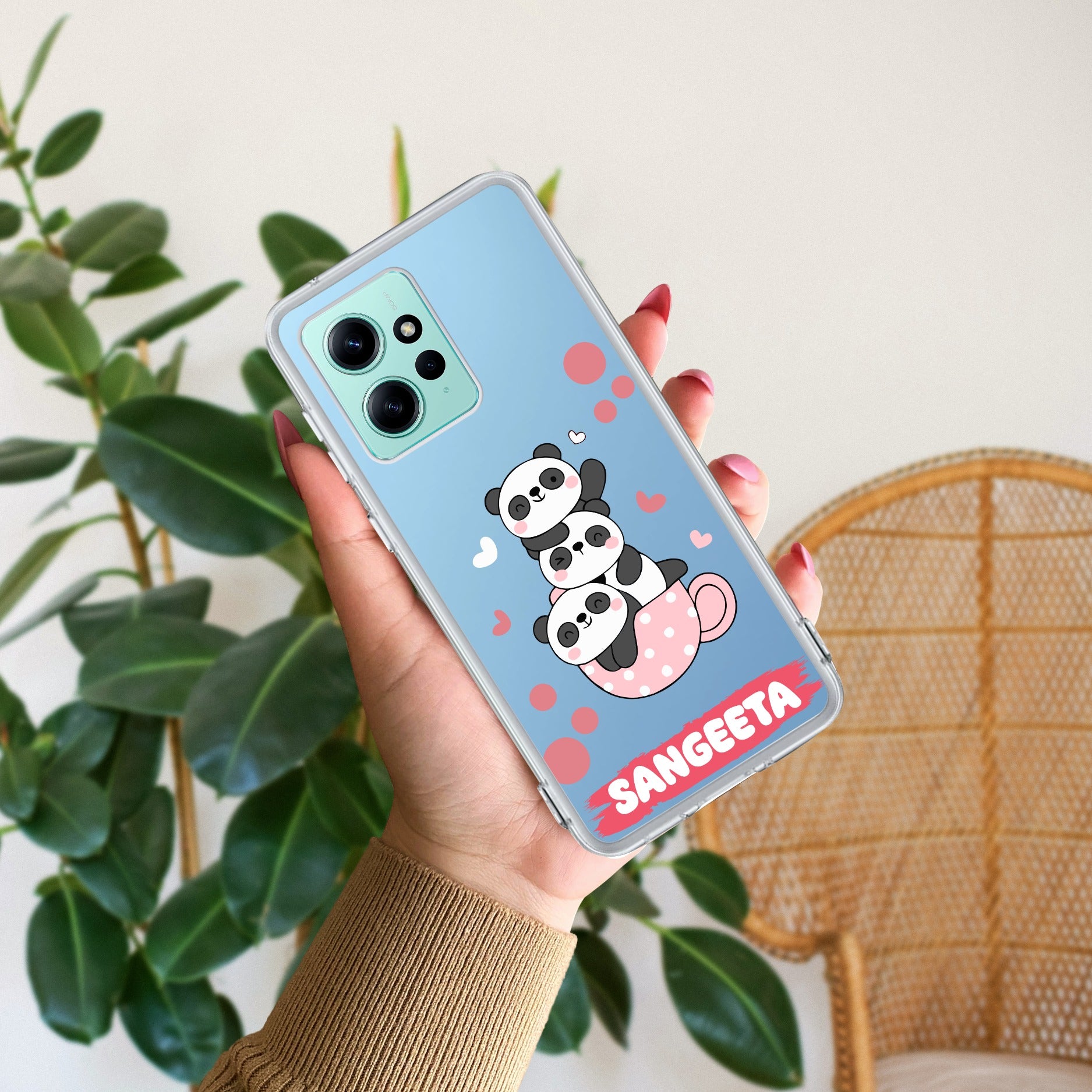 Tino Panda Customize Transparent Silicon Case For Redmi Note 12 4G