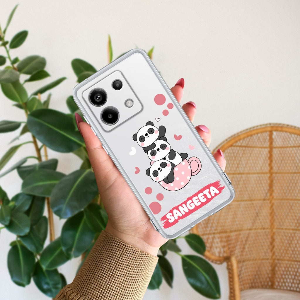 Tino Panda Customize Transparent Silicon Case For Redmi Note 13 5G