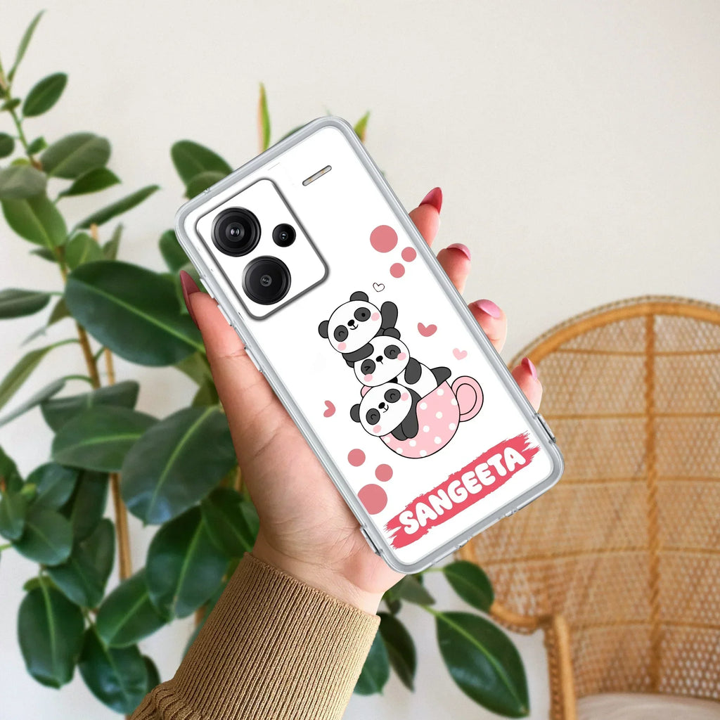 Tino Panda Customize Transparent Silicon Case For REDMI Note 14 SE 5G