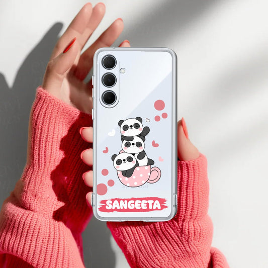 Tino Panda Customize Transparent Silicon Case For Samsung