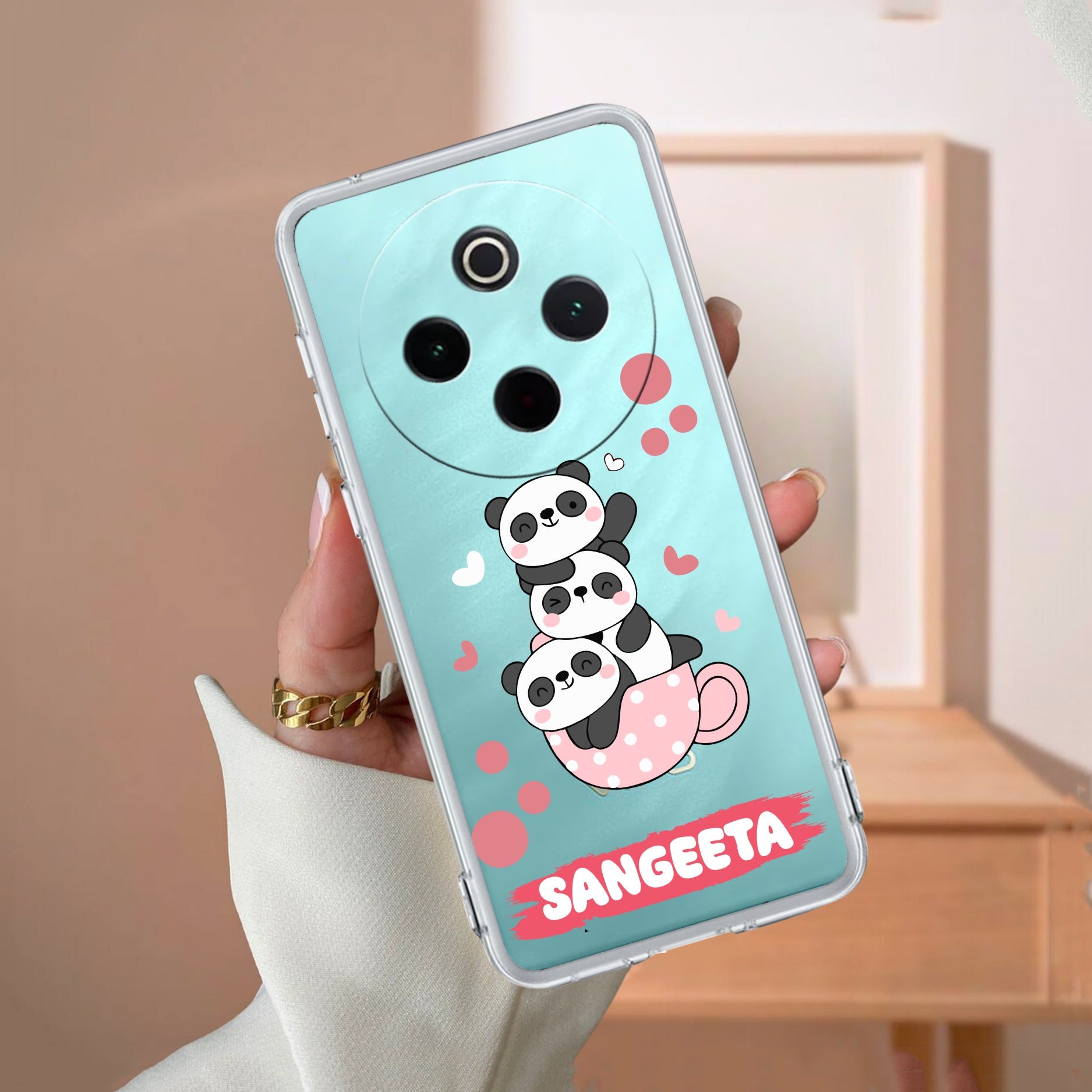 Tino Panda Customize Transparent Silicon Case For Vivo T4 5G
