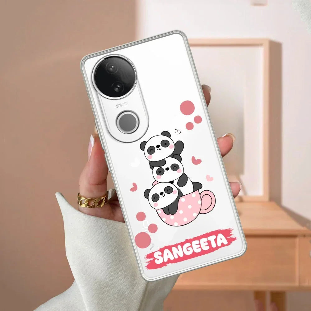 Tino Panda Customize Transparent Silicon Case For Vivo Y28s/ Y28e