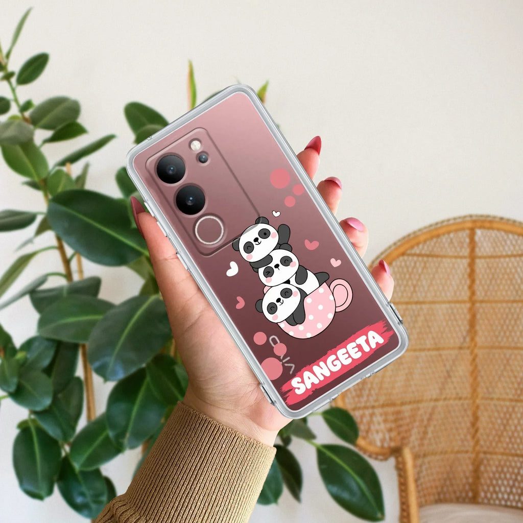 Tino Panda Customize Transparent Silicon Case For Vivo T2 5G