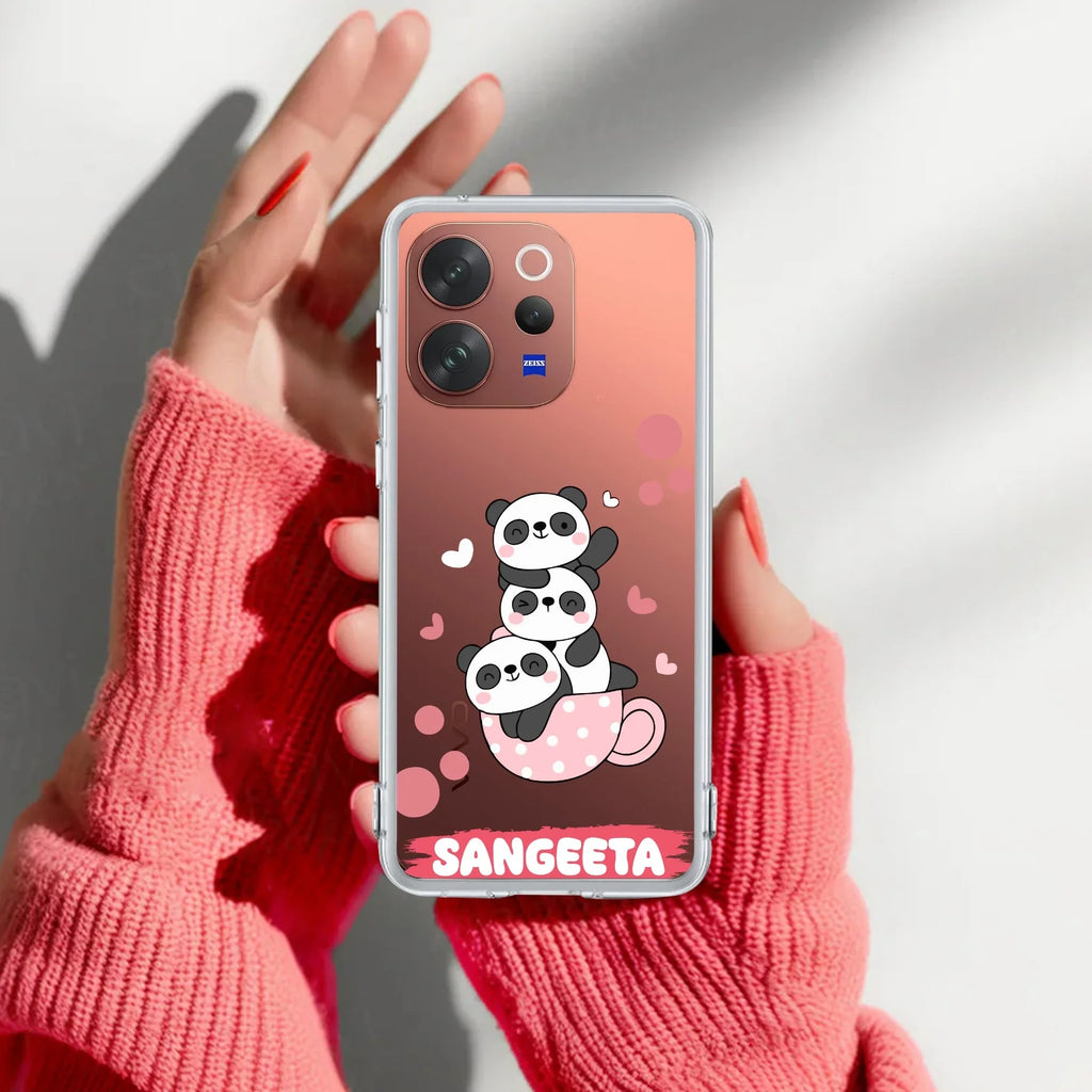 Tino Panda Customize Transparent Silicon Case For Vivo T4R 5G