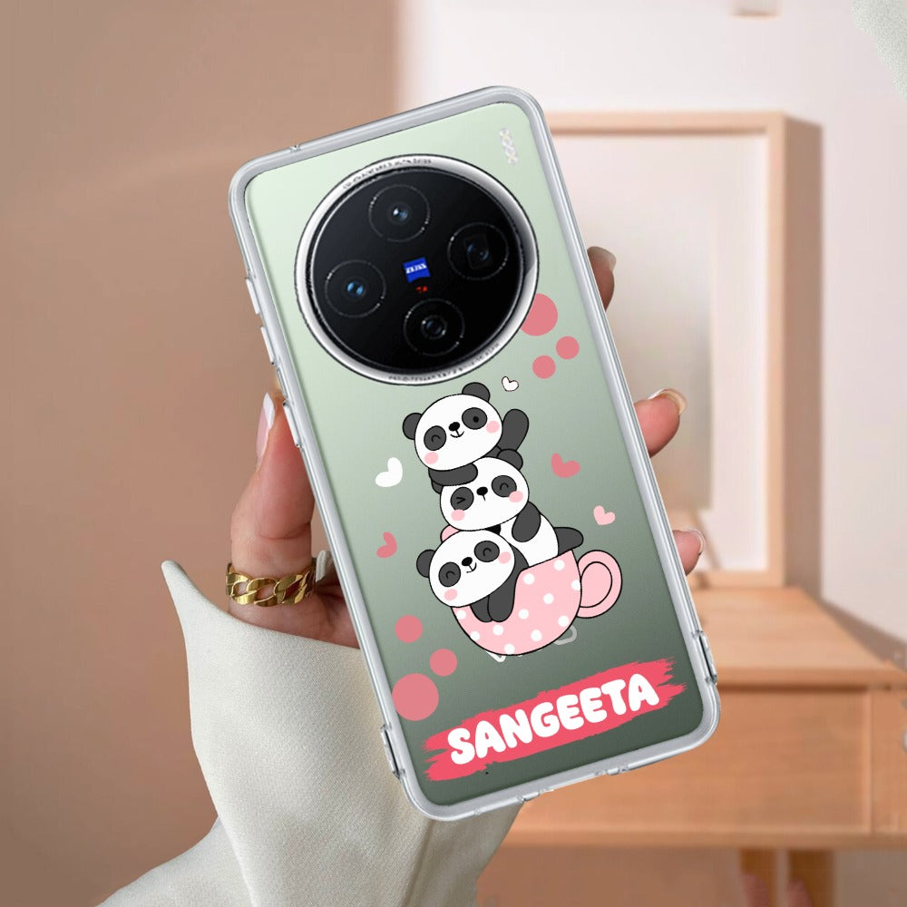Tino Panda Customize Transparent Silicon Case For Vivo