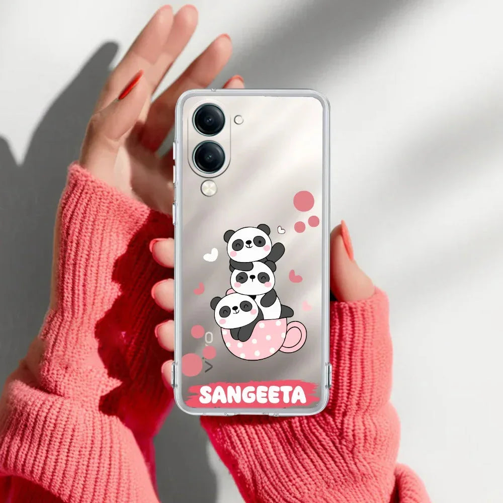 Tino Panda Customize Transparent Silicon Case For Vivo Y27 4G