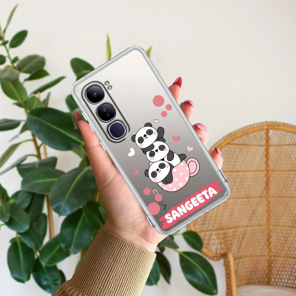 Tino Panda Customize Transparent Silicon Case For Vivo V40e 5G