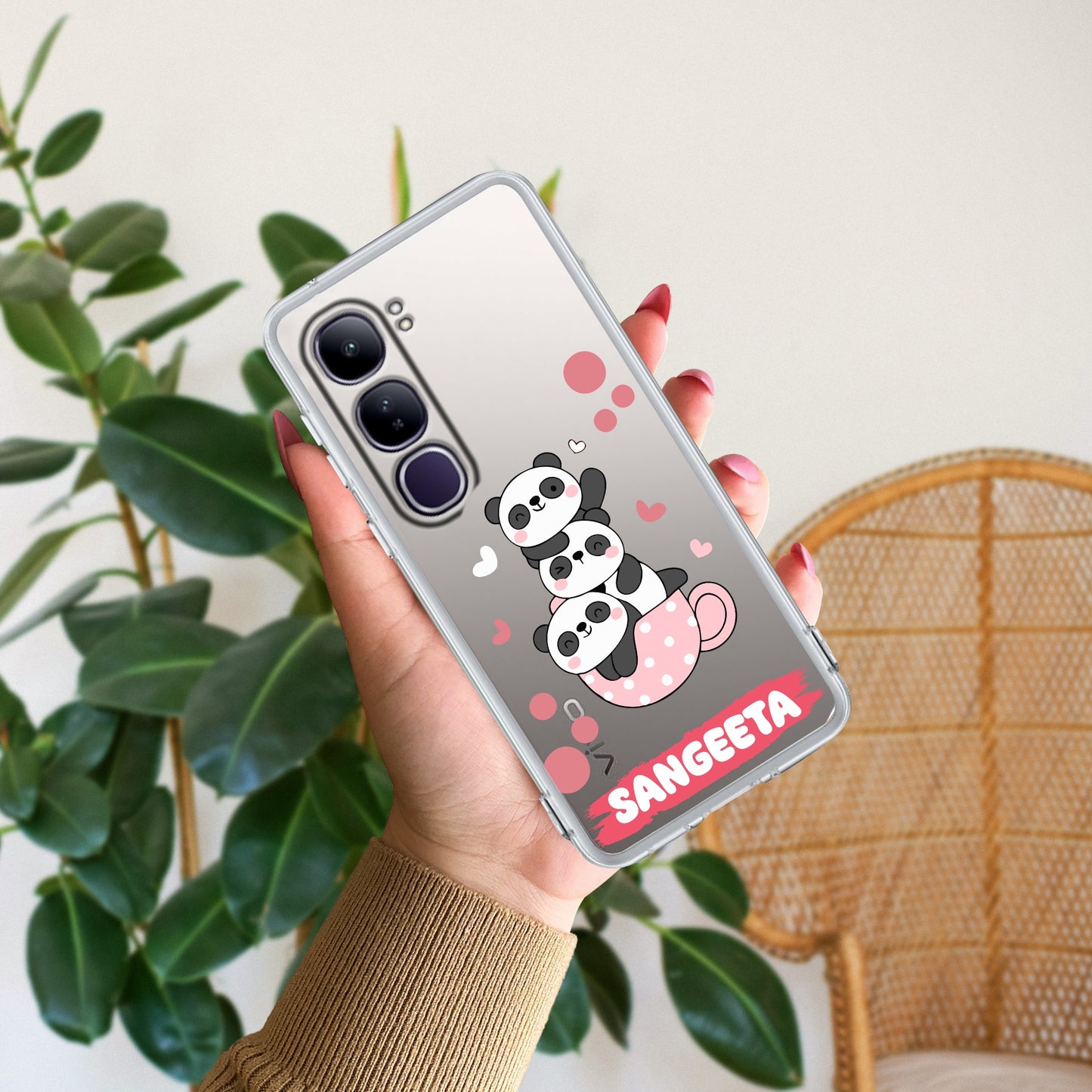 Tino Panda Customize Transparent Silicon Case For Vivo