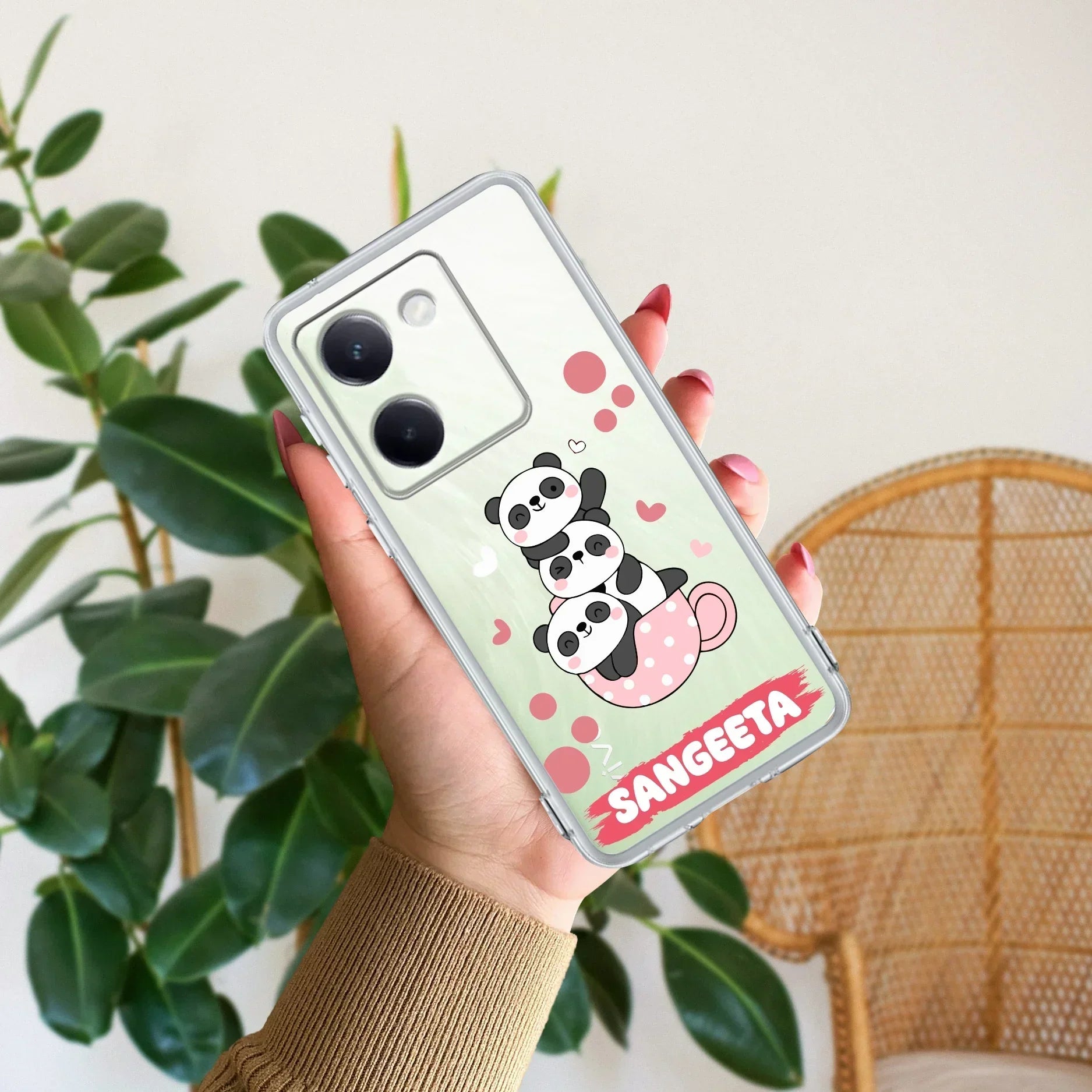 Tino Panda Customize Transparent Silicon Case For Vivo T4 5G
