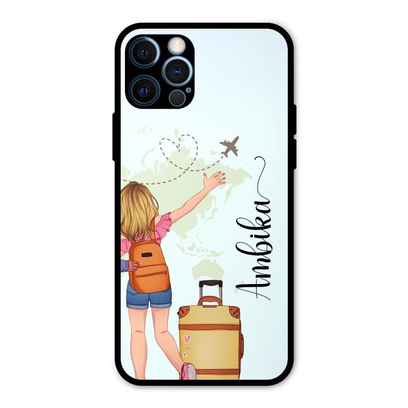 Travel Glossy Metal Case Cover For iPhone 12 Pro Max