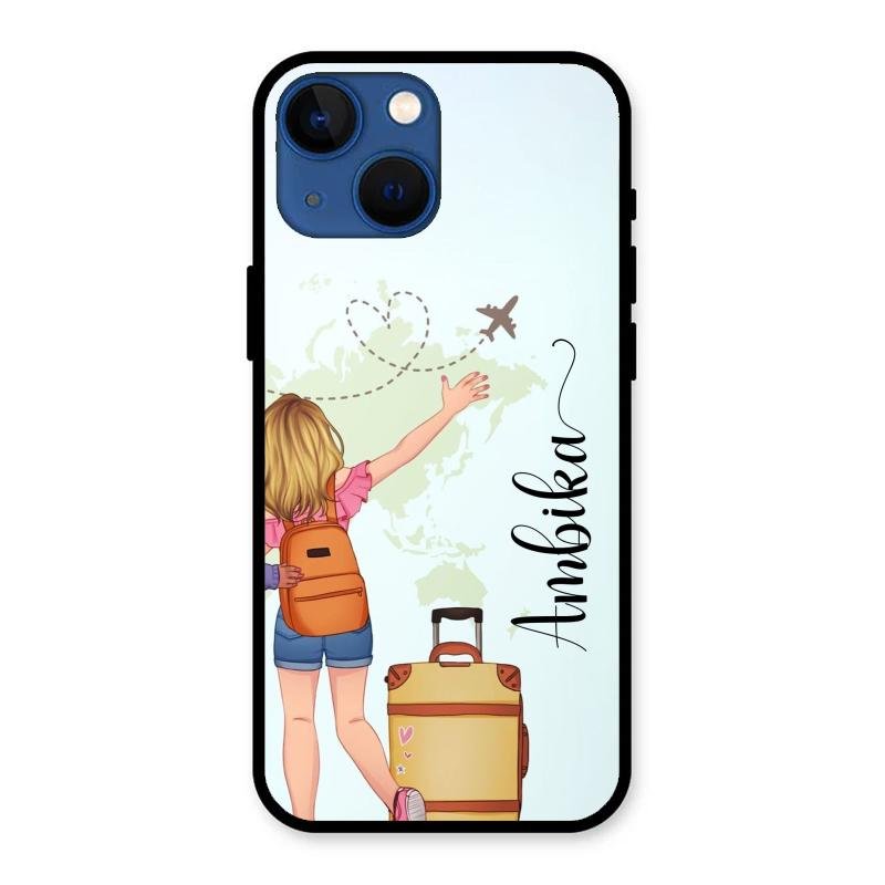 Travel Glossy Metal Case Cover For iPhone 13 mini