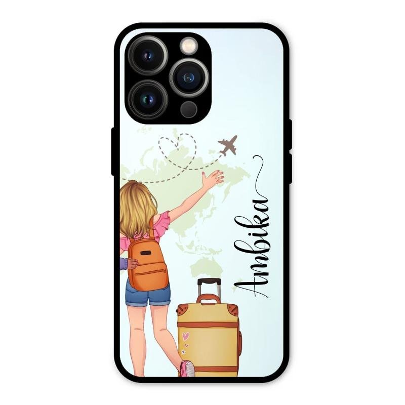 Travel Glossy Metal Case Cover For iPhone 13 Pro Max