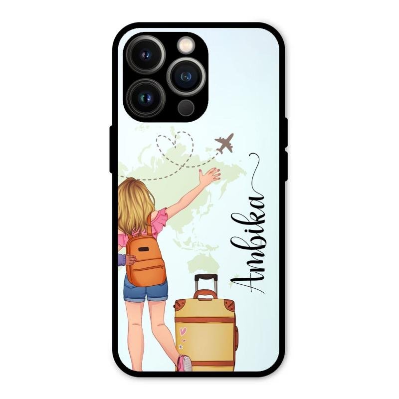 Travel Glossy Metal Case Cover For iPhone 13 Pro