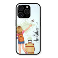 Travel Glossy Metal Case Cover For iPhone 15 Pro Max