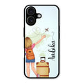 Travel Glossy Metal Case Cover For iPhone 16 Plus
