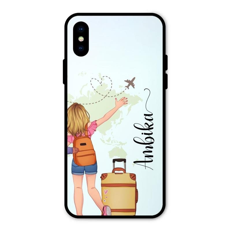 Travel Glossy Metal Case Cover For iPhone XS