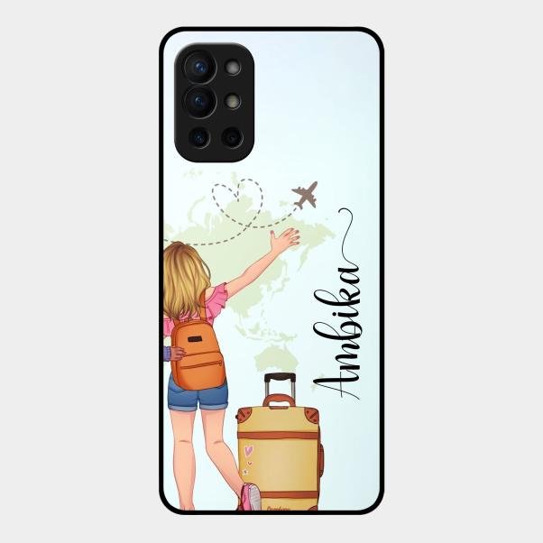 Travel Glossy Metal Case Cover For Oneplus 9R 5G