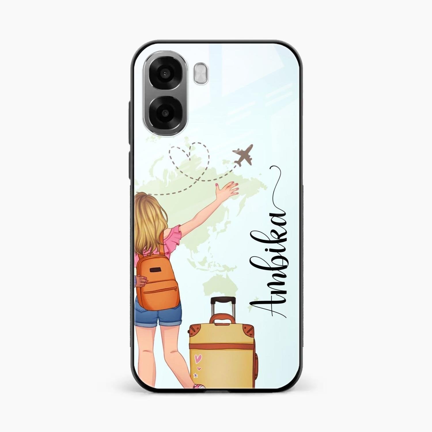 Travel Glossy Metal Case Cover For Oppo A6X 5G