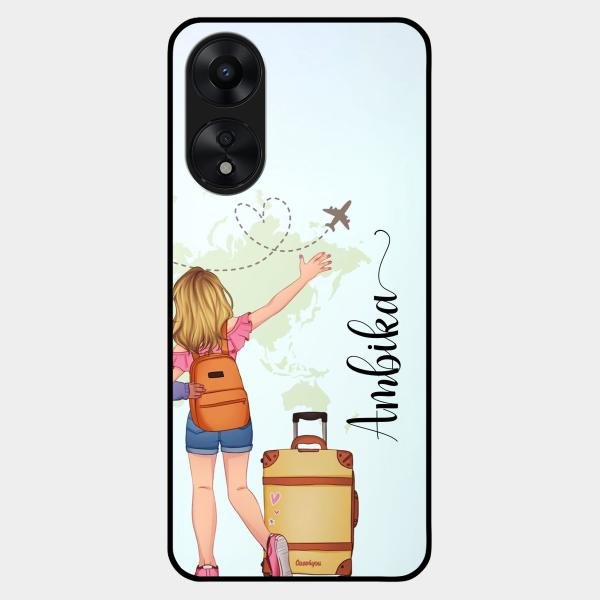 Travel Glossy Metal Case Cover For Oppo A78 5G
