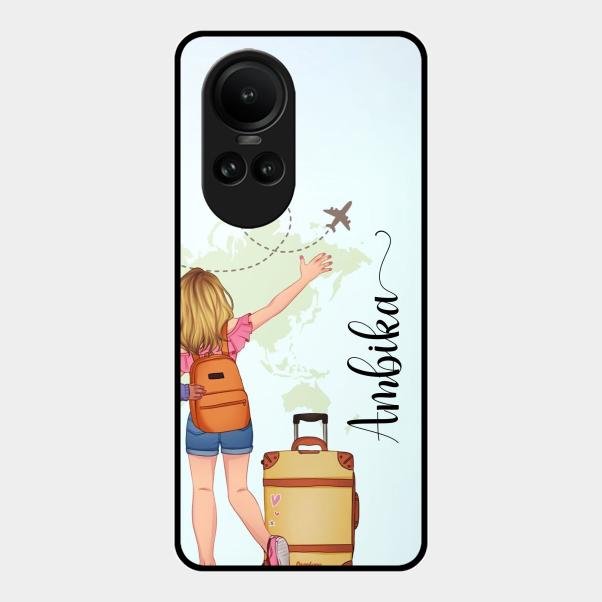 Travel Glossy Metal Case Cover For Oppo Reno 10 Pro 5G