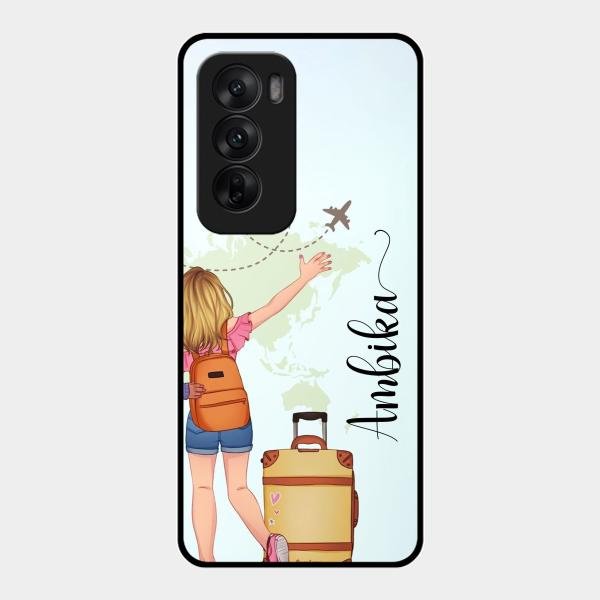 Travel Glossy Metal Case Cover For Oppo Reno 12 5G