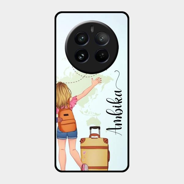 Travel Glossy Metal Case Cover For Realme 12 Pro 5G