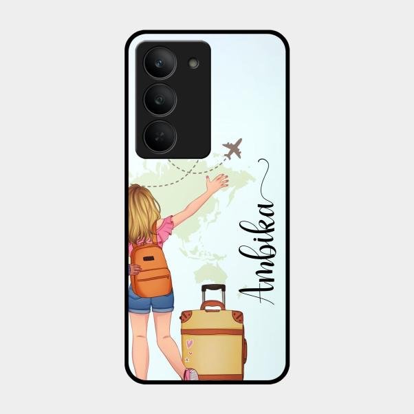 Travel Glossy Metal Case Cover For Realme 14X 5G