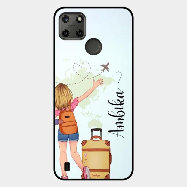 Travel Glossy Metal Case Cover For Realme C25Y