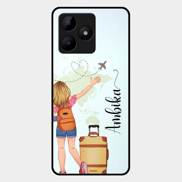 Travel Glossy Metal Case Cover For Realme C53