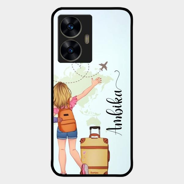 Travel Glossy Metal Case Cover For Realme C55