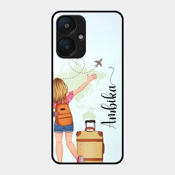 Travel Glossy Metal Case Cover For Redmi 13C 5G