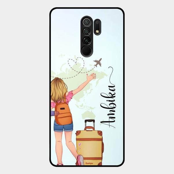 Travel Glossy Metal Case Cover For Redmi 9 Prime