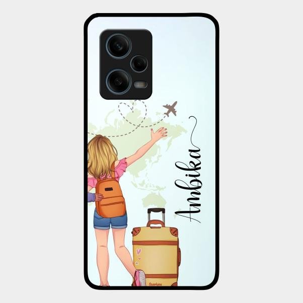Travel Glossy Metal Case Cover For Redmi Note 12 Pro 5G
