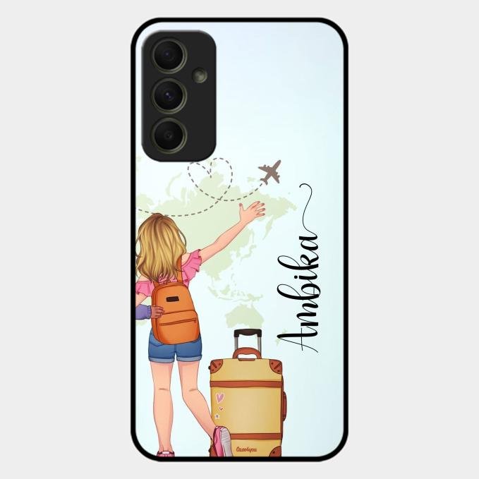 Travel Glossy Metal Case Cover For Samsung Galaxy A34 5G