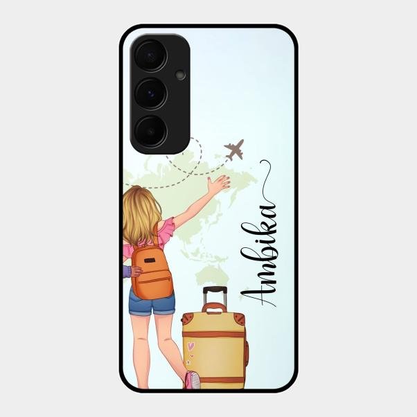 Travel Glossy Metal Case Cover For Samsung Galaxy A35 5G