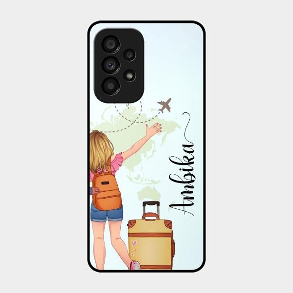 Travel Glossy Metal Case Cover For Samsung Galaxy A53 5G