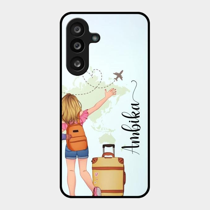 Travel Glossy Metal Case Cover For Samsung Galaxy F56 5G