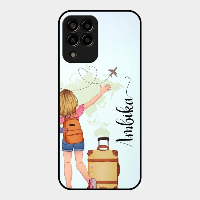 Travel Glossy Metal Case Cover For Samsung Galaxy M33 5G