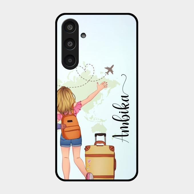 Travel Glossy Metal Case Cover For Samsung Galaxy M35 5G