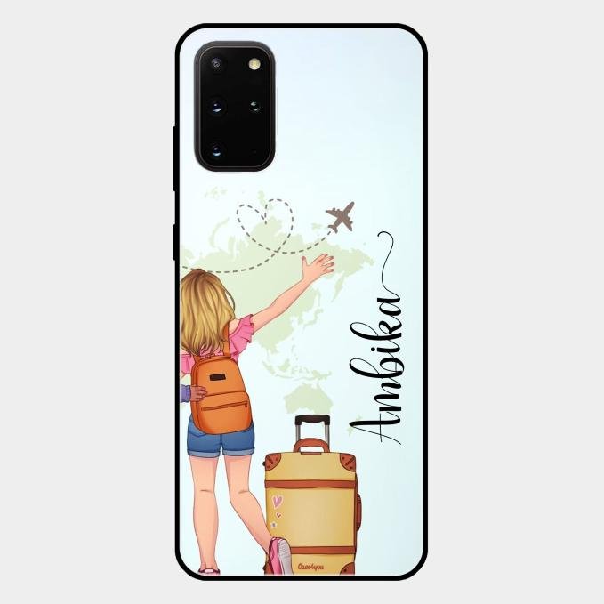 Travel Glossy Metal Case Cover For Samsung Galaxy S20 Plus