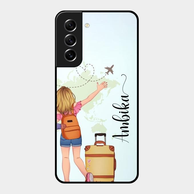Travel Glossy Metal Case Cover For Samsung Galaxy S21 Fe 5G
