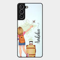 Travel Glossy Metal Case Cover For Samsung Galaxy S21 Plus