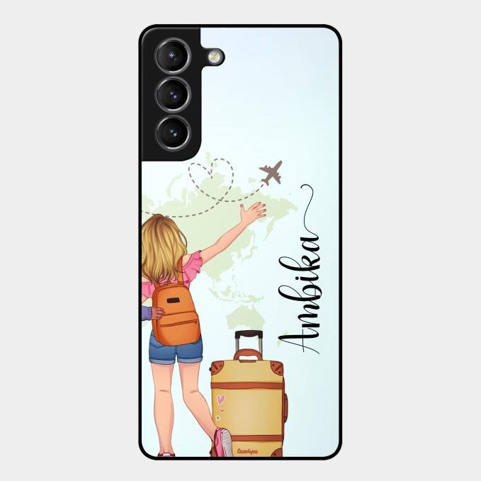 Travel Glossy Metal Case Cover For Samsung Galaxy S21