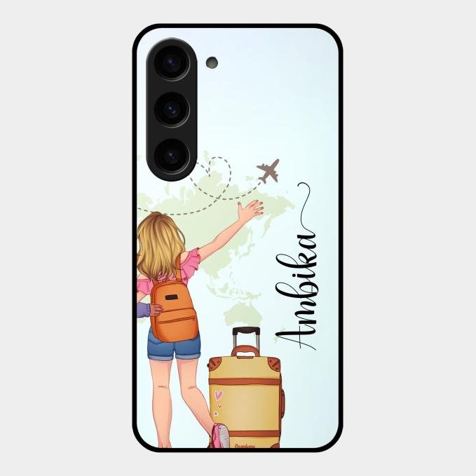 Travel Glossy Metal Case Cover For Samsung Galaxy S23 5G